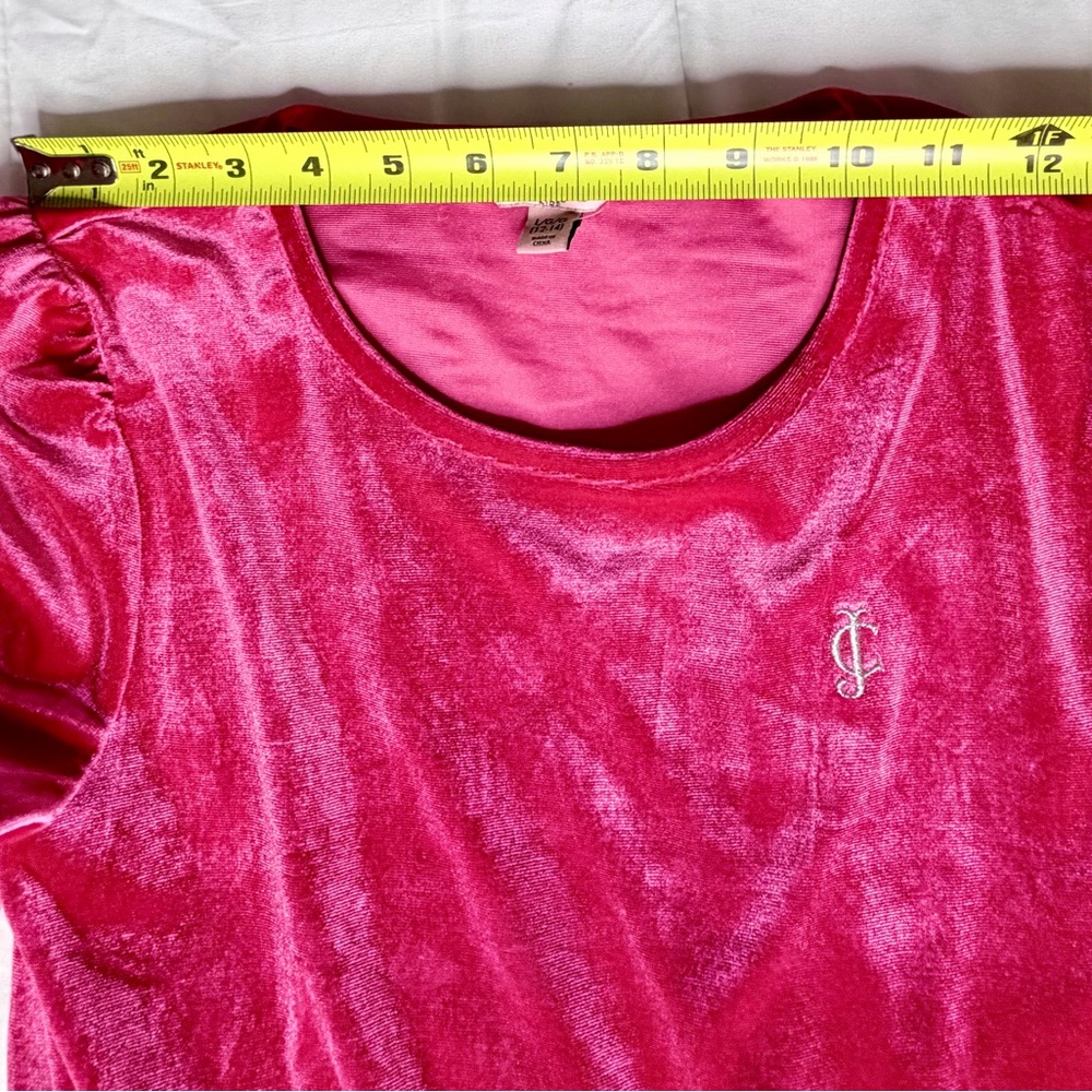 Juicy Couture Girl's Velour Ruffle Dress Bright Rose Size 12/14 Lg Pre-Owned - Picture 10 of 10